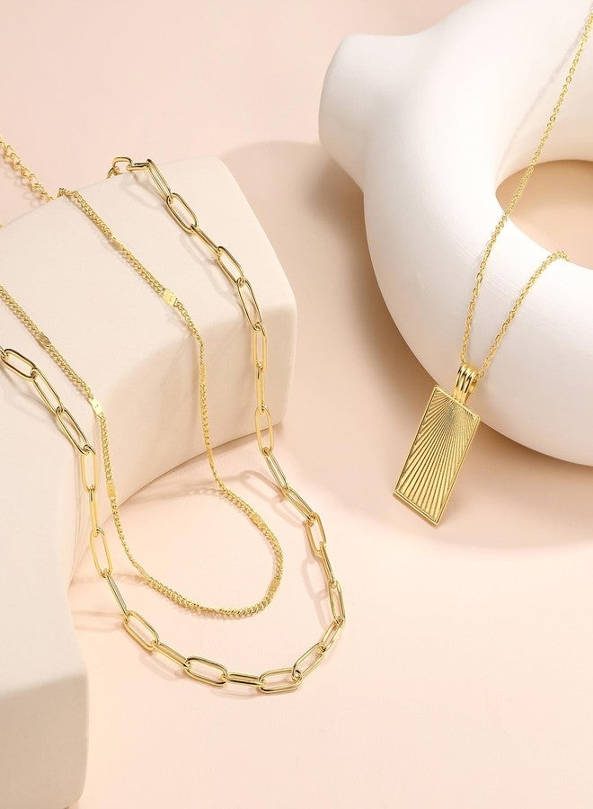 PDWZNBA Layered Gold-plated Necklaces for Women, 14K Real Gold-Plated Triple Chain Necklace, Dainty Choker Jewelry Set, Trendy Jewelry Gifts - Image 3
